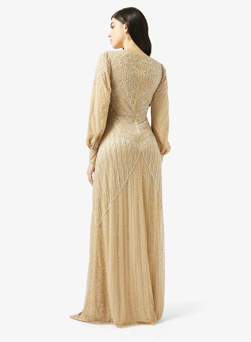 ماري فستان ماكسي ترتر بياقة عالية